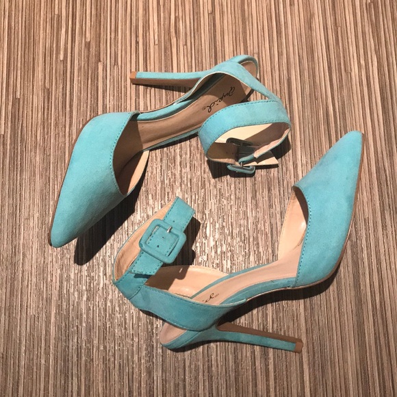 Qupid Shoes - Turquoise Heels
